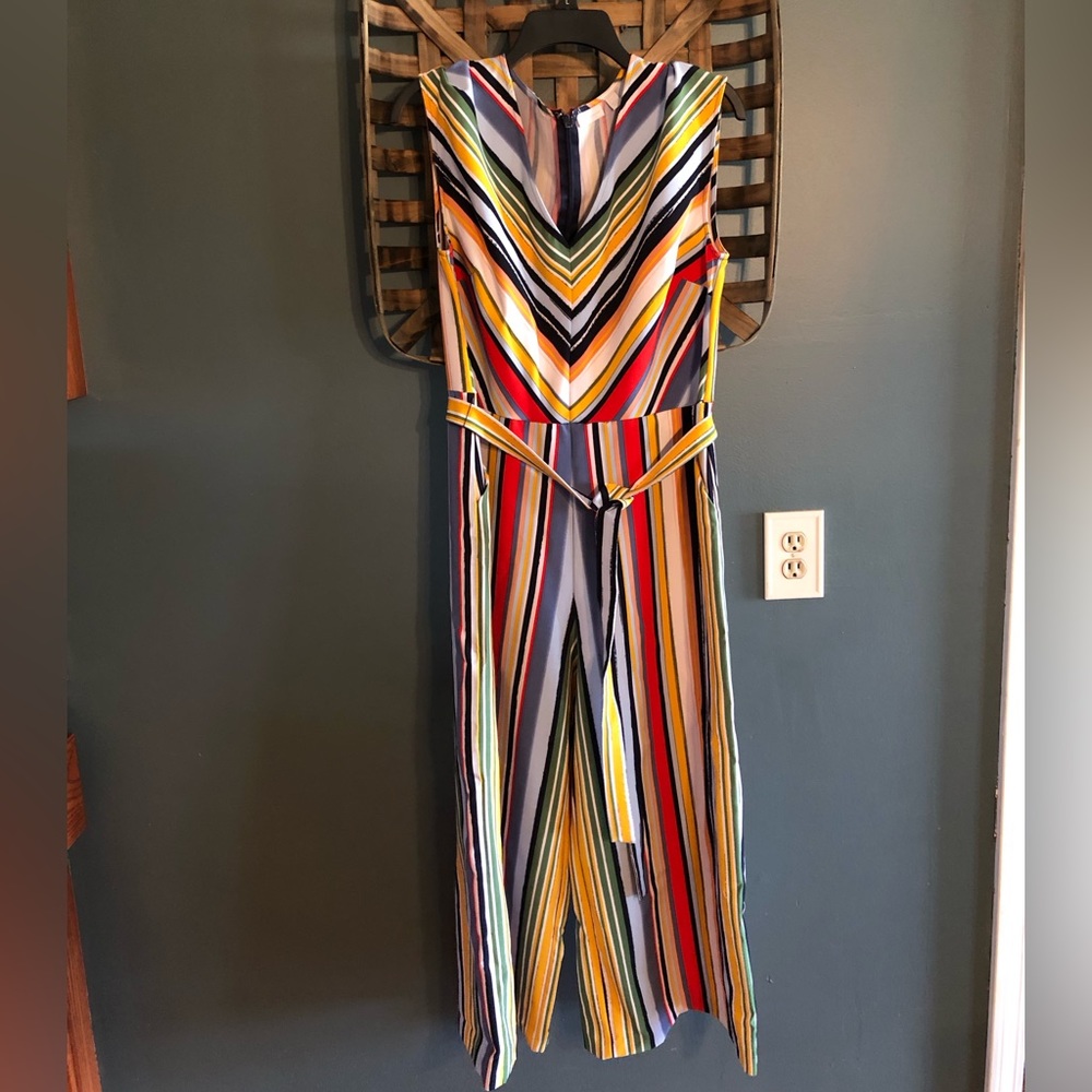 Beautiful multi color belted jumpsuit